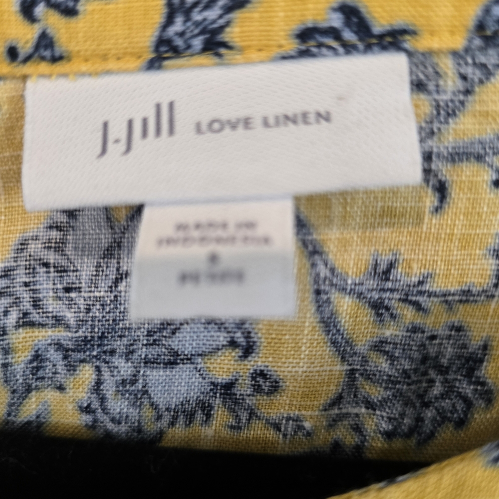 J. Jill Blue and Yellow Floral Midi Dress - Picture 5 of 6